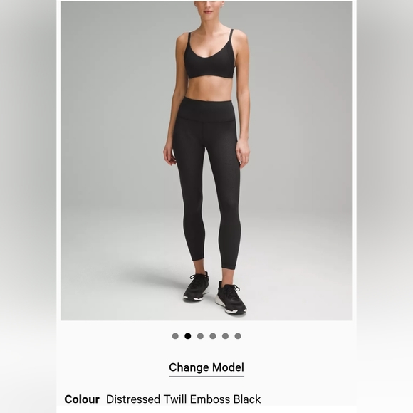 lululemon athletica Pants - Wunder Train High-Rise Tight 25" Pants Sz 4 Distressed Twill Emboss Black Brand